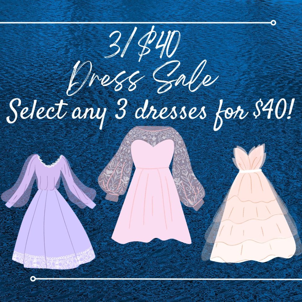 NEW Price Drop !! 3/$40 Dress Sale While Supplies Last!